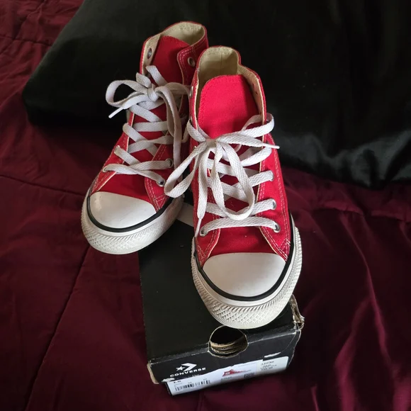 Converse Kids Bright Red High-Tops - Picture 2 of 6